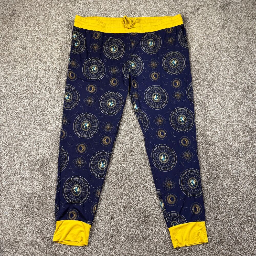 Bomb Party Lounge Reveal Astral Atlas Bamboo Print Lounge Pants Pajamas NWT 2XL